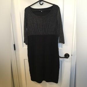 Cleo Black and Silver Long Sleeve Dress